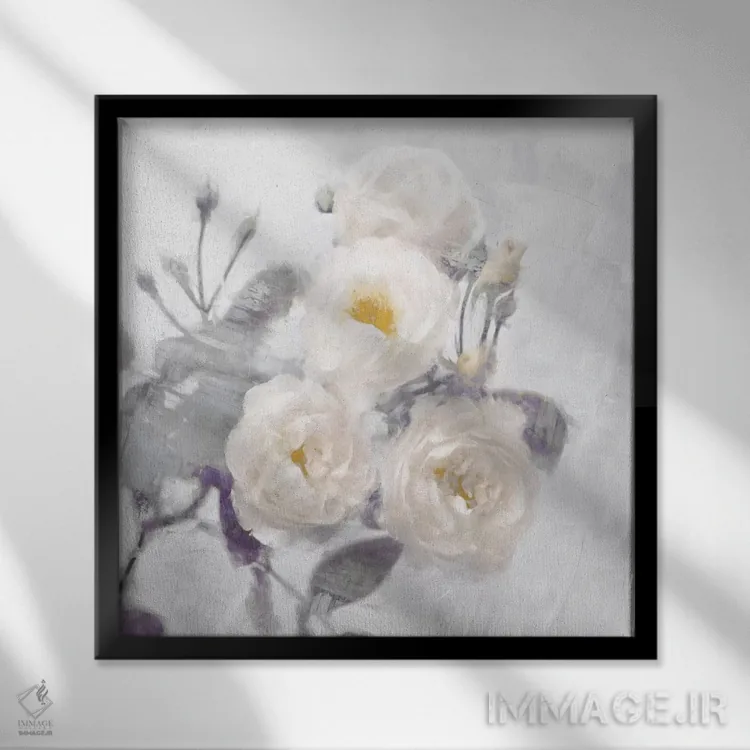 تابلو بنفش لطیف یک اثر امیلی فورد - نمای قابدار مشکی