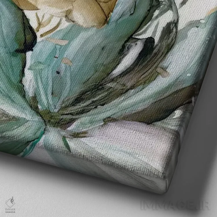 تابلو باغ شیشههای ساحلی دو اثر الیزابت فرانکلین - نمای نزدیک بافت بوم