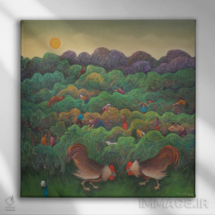 تابلو کشور قدیمی من اثر امین گولر - نمای روبهرو روی دیوار