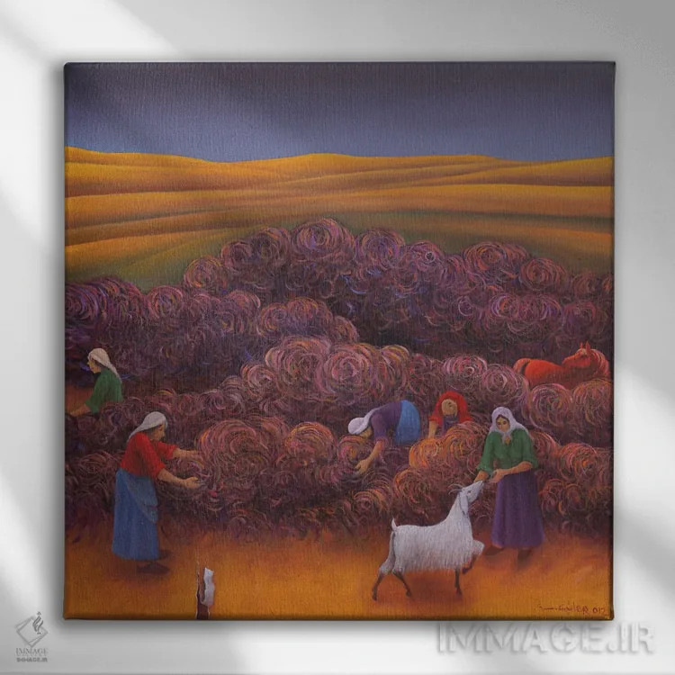 تابلو بوجاری اثر امین گولر - نمای روبهرو روی دیوار