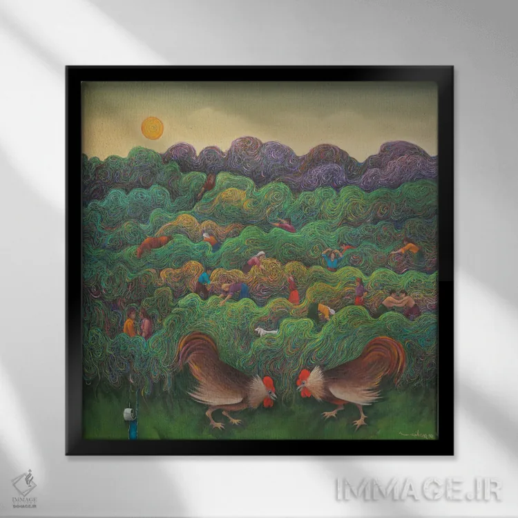 تابلو کشور قدیمی من اثر امین گولر - نمای قابدار مشکی