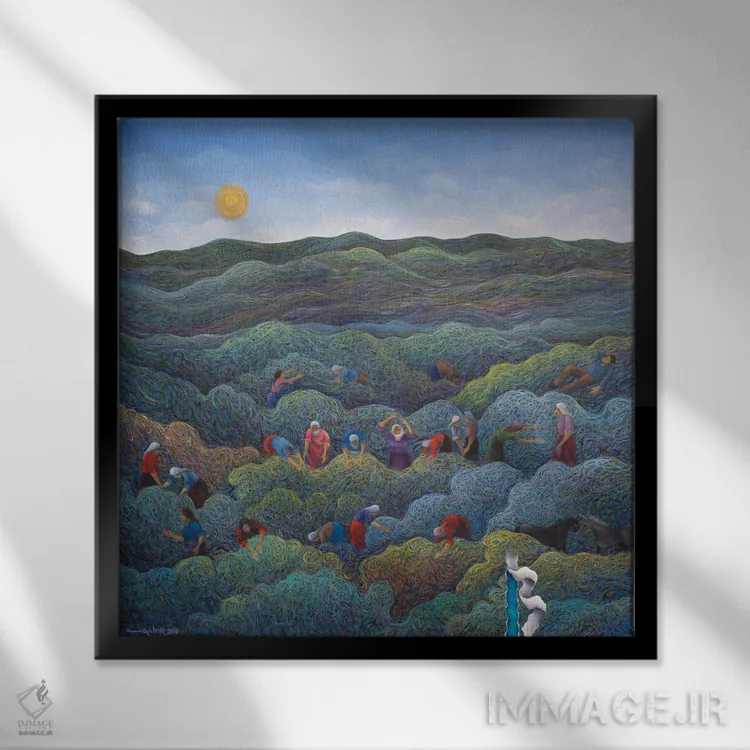 تابلو بهار آناتولی اثر امین گولر - نمای قابدار مشکی