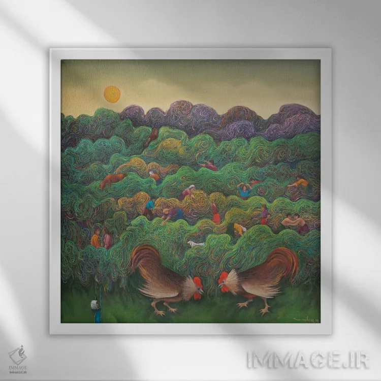 تابلو کشور قدیمی من اثر امین گولر - نمای قابدار سفید