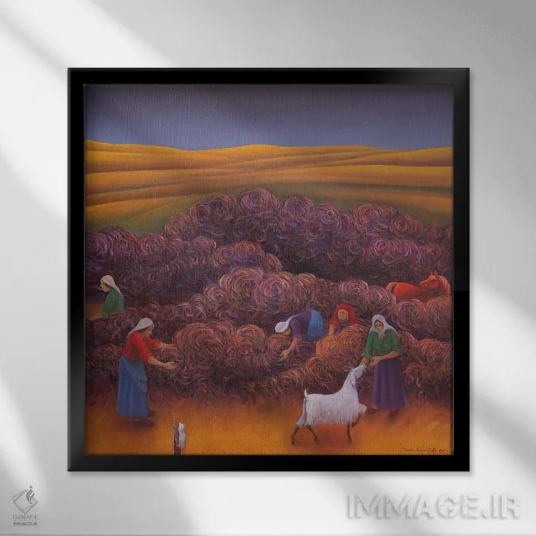 تابلو بوجاری اثر امین گولر - نمای قابدار مشکی