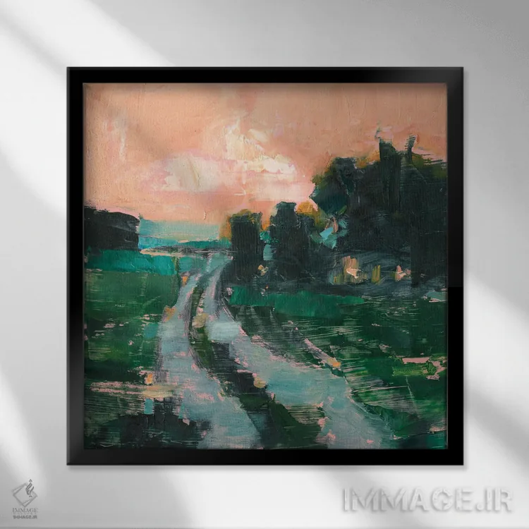 تابلو غروب مرجانی (قسمت دوم) اثر اتان هارپر - نمای قابدار مشکی