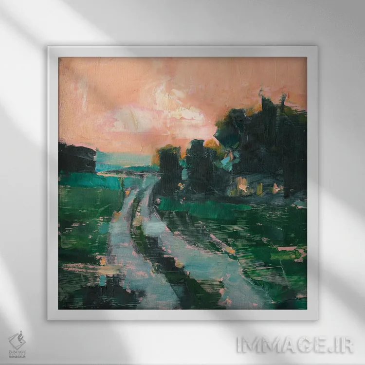 تابلو غروب مرجانی (قسمت دوم) اثر اتان هارپر - نمای قابدار سفید