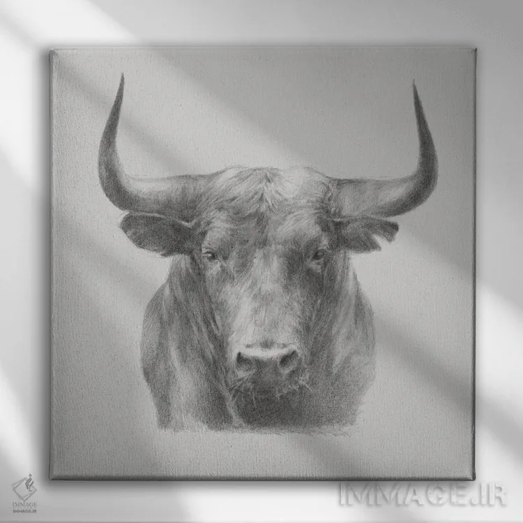 تابلو گاو سیاه اثر اتان هارپر - نمای روبهرو روی دیوار