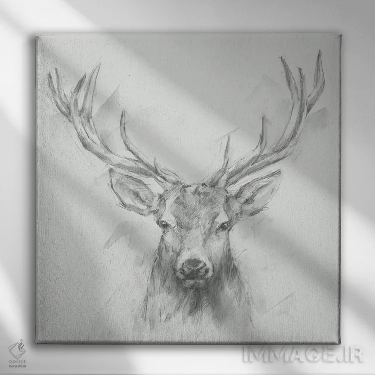 تابلو طرح مدرن گوزن شمالی I اثر اتان هارپر - نمای روبهرو روی دیوار