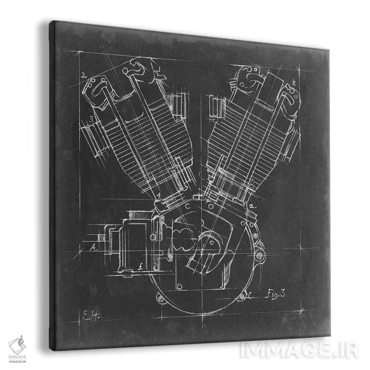 تابلو نقشه موتور موتورسیکلت III اثر اتان هارپر - نمای پرسپکتیو محصول