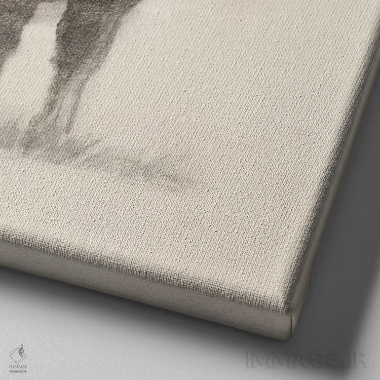 تابلو طرح گاو شاخبلند I اثر اتان هارپر - نمای نزدیک بافت بوم