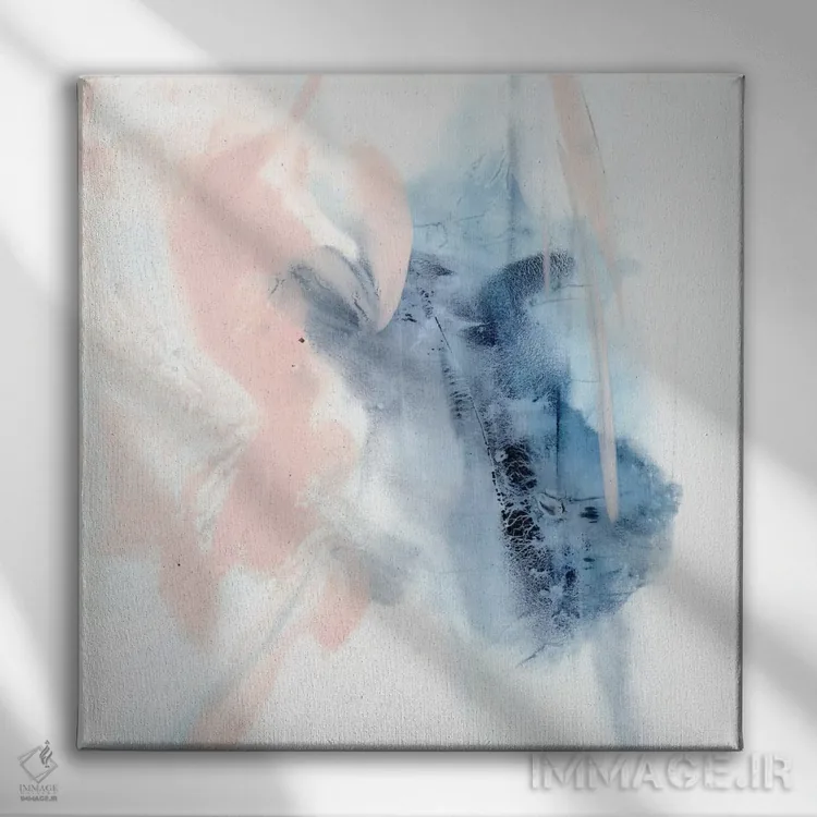 تابلو نیلی و صورتی ملایم III اثر اتان هارپر - نمای روبهرو روی دیوار