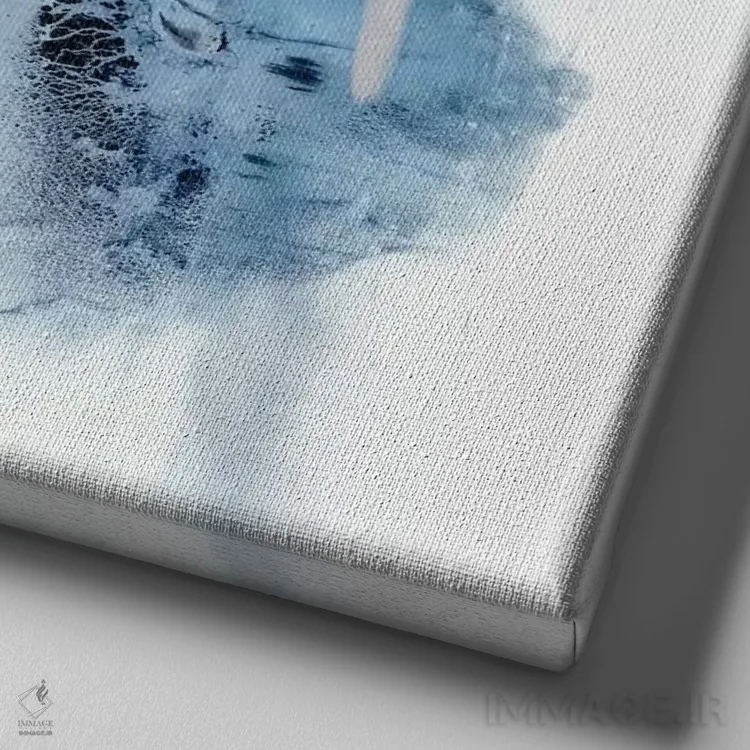 تابلو نیلی و صورتی ملایم III اثر اتان هارپر - نمای نزدیک بافت بوم