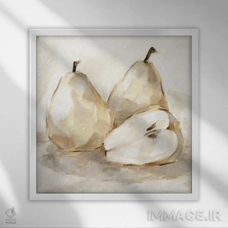 تابلو مطالعه گلابی سفید I اثر اتان هارپر - نمای قابدار سفید