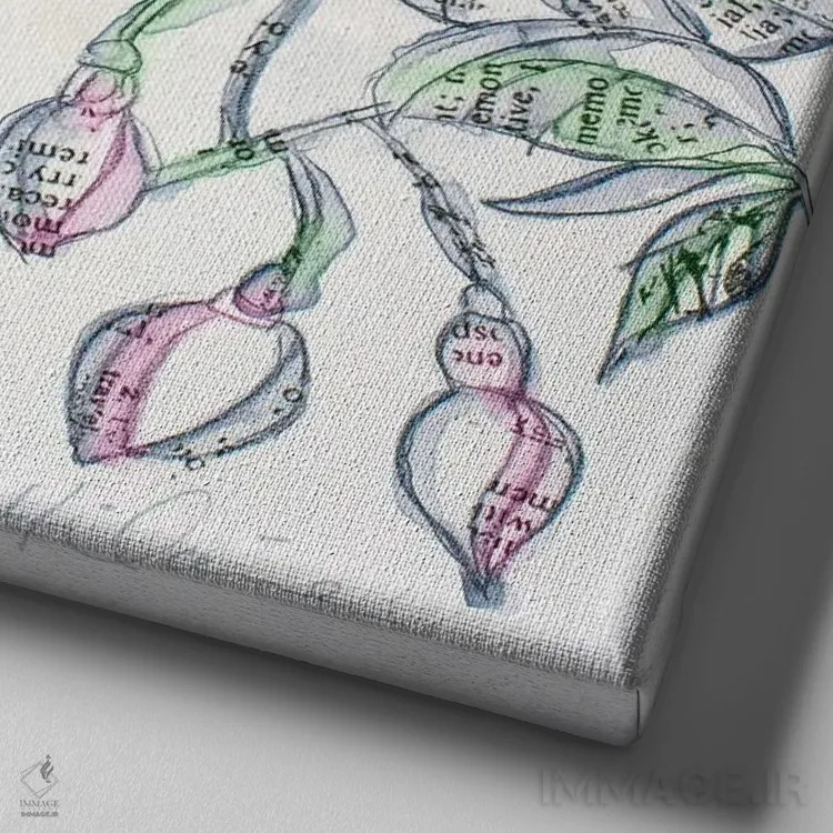 تابلو مرغان مُگسخوار و شکوفهها II (پرنده) اثر الیزابت سن هیلر - نمای نزدیک بافت بوم