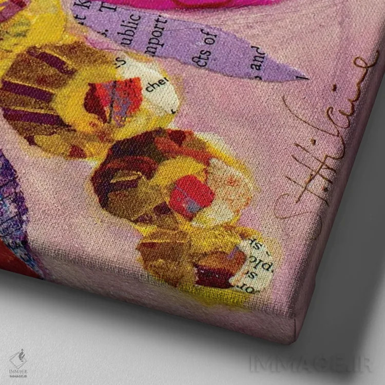 تابلو تولدت مبارک اثر الیزابت سن هیلر - نمای نزدیک بافت بوم