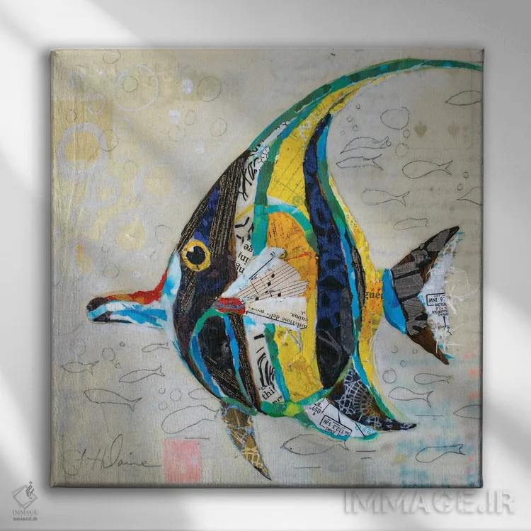 تابلو ماهی موریش آیدل (نوع ماهی دریایی) اثر الیزابت سن هیلر - نمای روبهرو روی دیوار