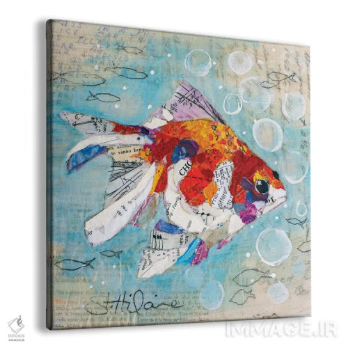 تابلو ماهی طلایی دم پرهای اثر الیزابت سن هیلر - نمای پرسپکتیو محصول