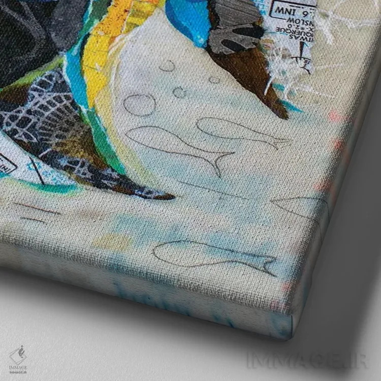 تابلو ماهی موریش آیدل (نوع ماهی دریایی) اثر الیزابت سن هیلر - نمای نزدیک بافت بوم