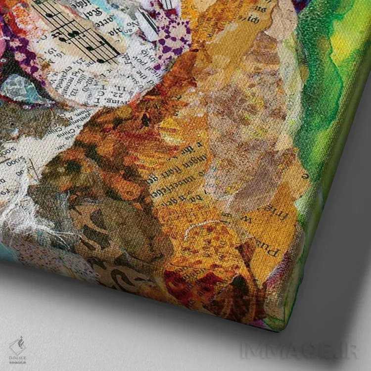 تابلو سگ بولداگ اثر الیزابت سن هیلر - نمای نزدیک بافت بوم