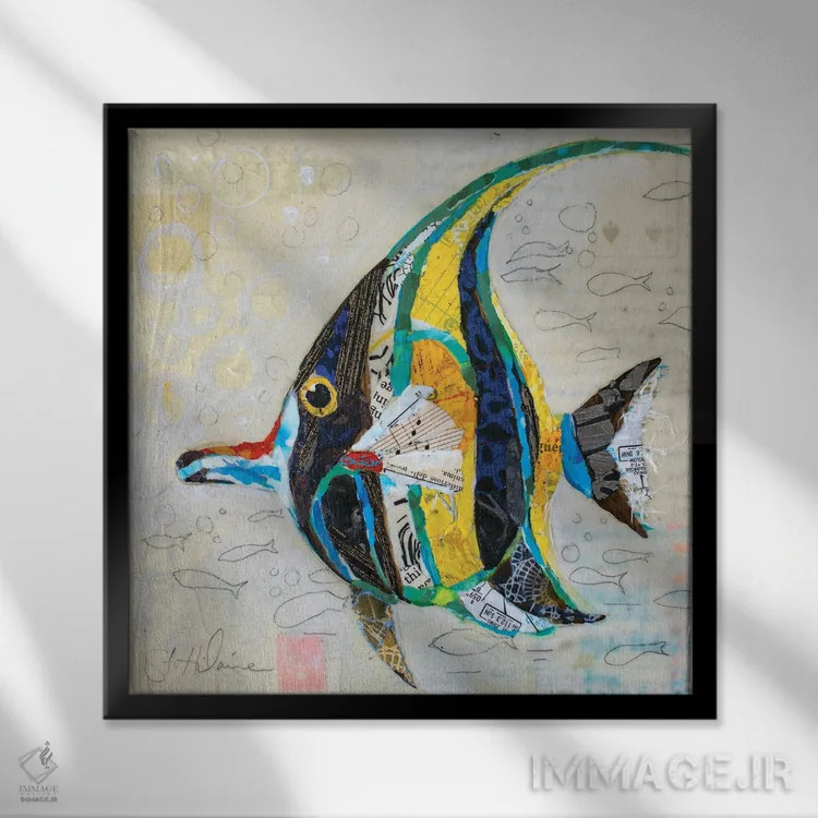 تابلو ماهی موریش آیدل (نوع ماهی دریایی) اثر الیزابت سن هیلر - نمای قابدار مشکی