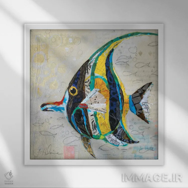 تابلو ماهی موریش آیدل (نوع ماهی دریایی) اثر الیزابت سن هیلر - نمای قابدار سفید