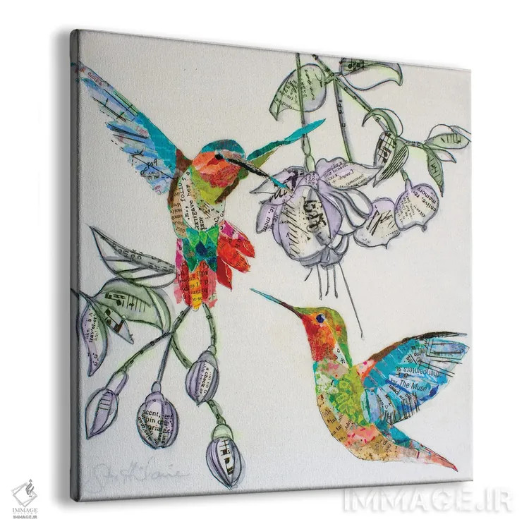 تابلو مرغان مُگسخوار و شکوفهها I (پرنده) اثر الیزابت سن هیلر - نمای پرسپکتیو محصول