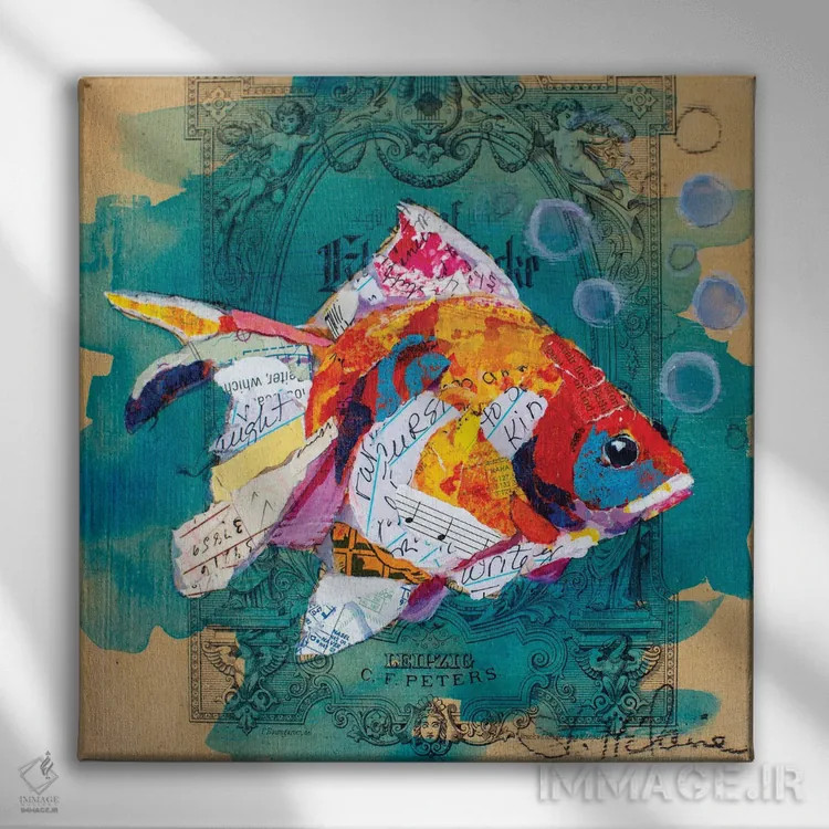 تابلو فانتزی دم پرهای اثر الیزابت سن هیلر - نمای روبهرو روی دیوار