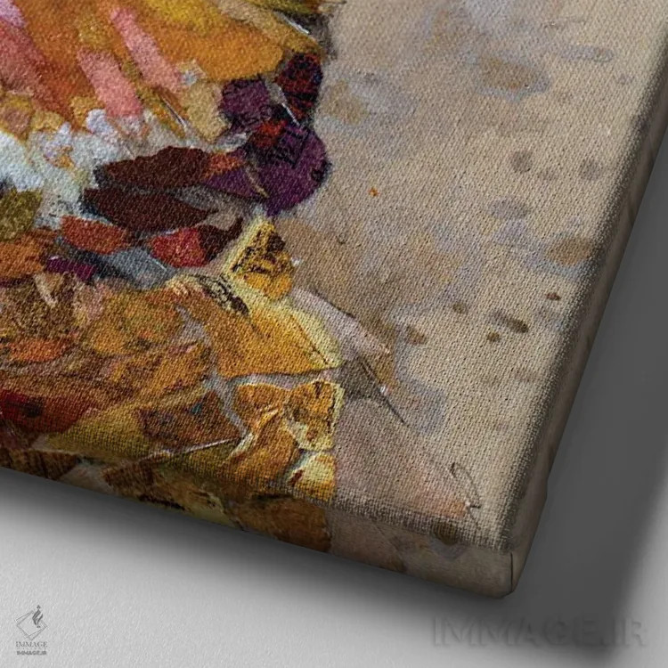 تابلو جغد گلآراییشده اثر الیزابت سن هیلر - نمای نزدیک بافت بوم