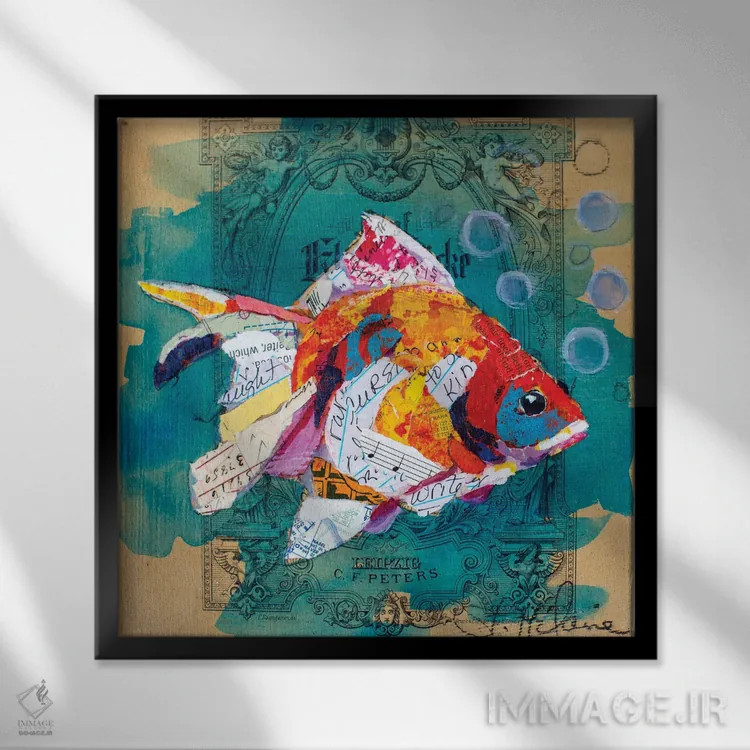 تابلو فانتزی دم پرهای اثر الیزابت سن هیلر - نمای قابدار مشکی