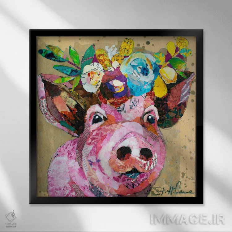 تابلو بنفش (رنگ یا گل) اثر الیزابت سن هیلر - نمای قابدار مشکی