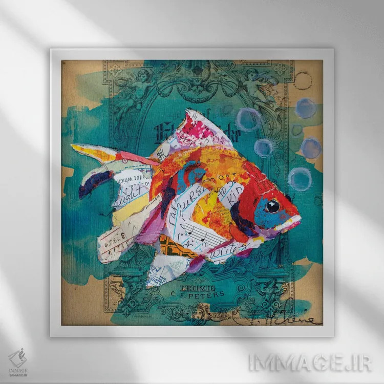 تابلو فانتزی دم پرهای اثر الیزابت سن هیلر - نمای قابدار سفید