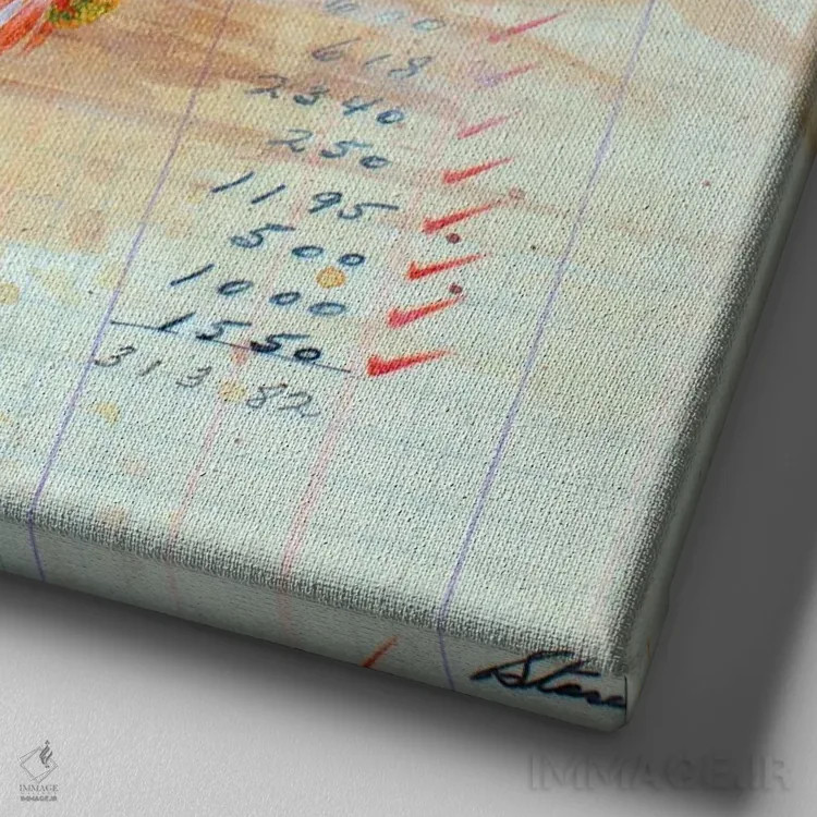 تابلو شماره ۱۰ اثر الیزابت سن هیلر - نمای نزدیک بافت بوم