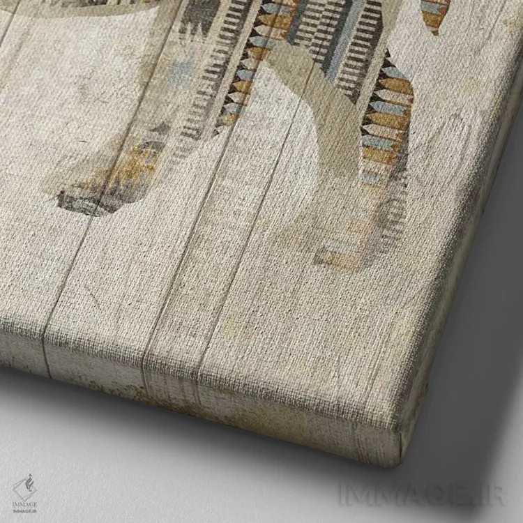 تابلو بوفالوی ناواهو II اثر الی جونز - نمای نزدیک بافت بوم