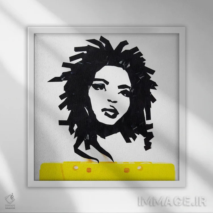 تابلو لورین هیل II (خواننده) اثر اریکا آیریس - نمای قابدار سفید