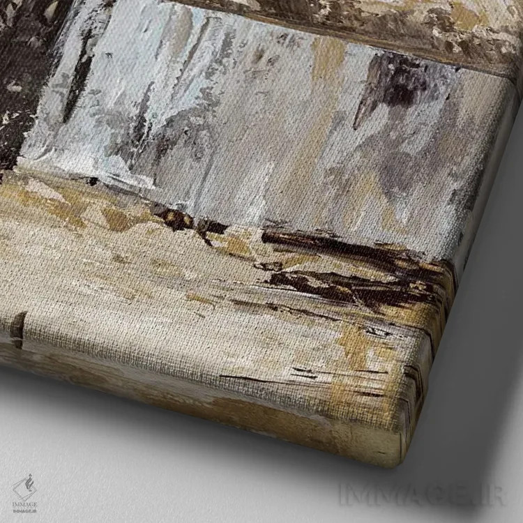 تابلو انبار سفید اثر الی جونز - نمای نزدیک بافت بوم