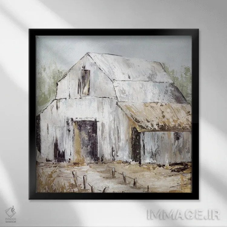 تابلو انبار سفید اثر الی جونز - نمای قابدار مشکی