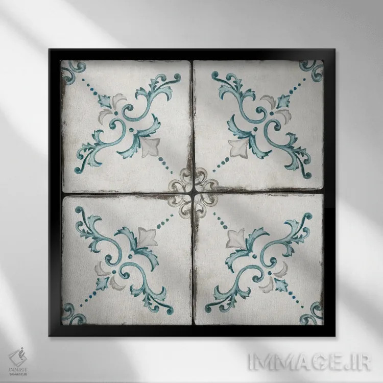 تابلو کاشی کلبه روستایی II اثر الی جونز - نمای قابدار مشکی