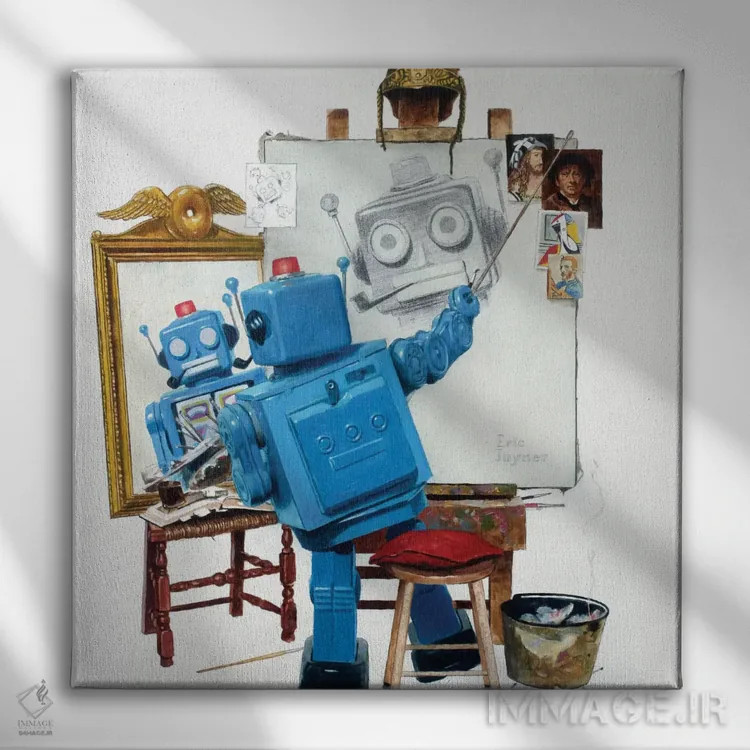 تابلو سلفی اثر اریک جوینر - نمای روبهرو روی دیوار