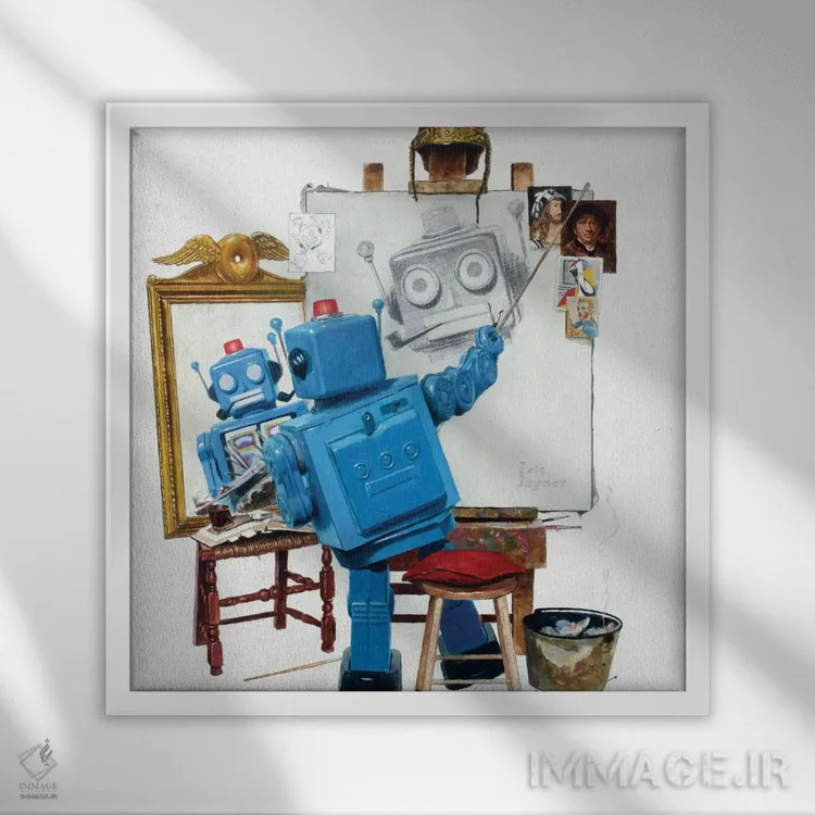 تابلو سلفی اثر اریک جوینر - نمای قابدار سفید