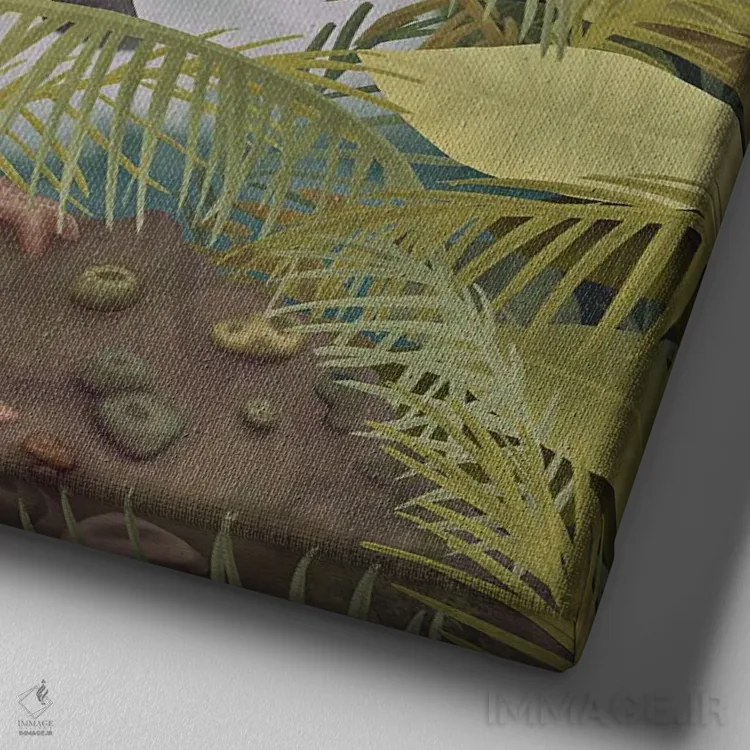 تابلو بازتابهای آرام اثر اجیوا ابنبه - نمای نزدیک بافت بوم