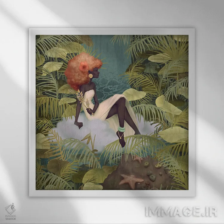 تابلو بازتابهای آرام اثر اجیوا ابنبه - نمای قابدار سفید