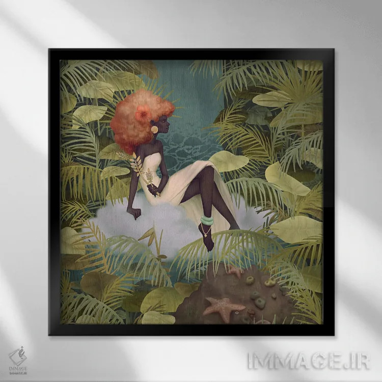 تابلو بازتابهای آرام اثر اجیوا ابنبه - نمای قابدار مشکی