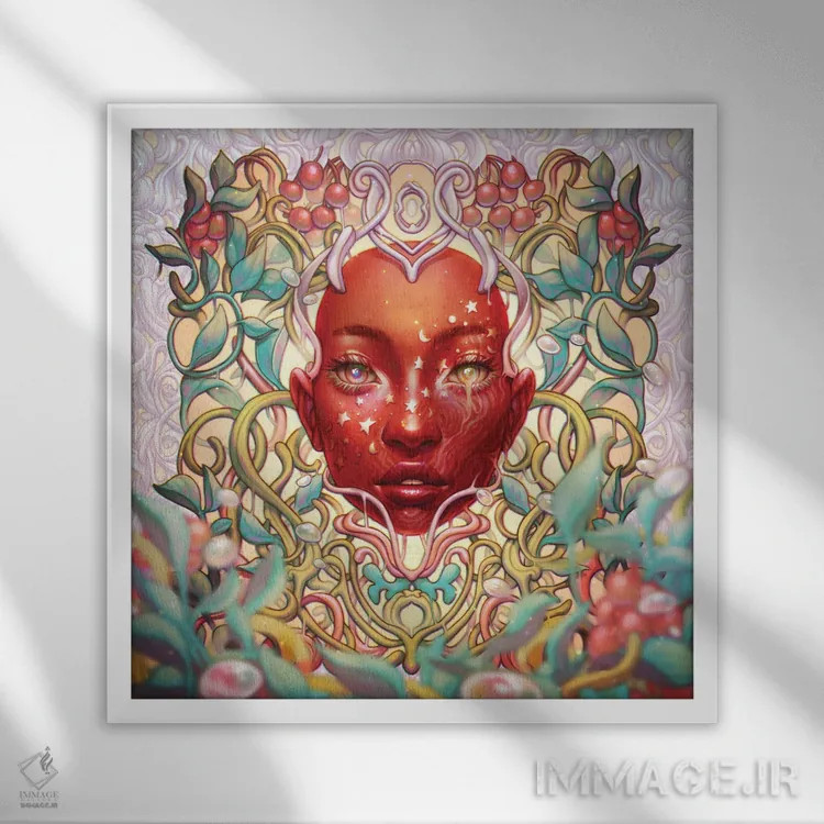 تابلو آفرینش اثر اجیوا ابنبه - نمای قابدار سفید