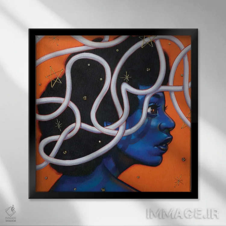 تابلو فضاهای درهم اثر اجیوا ابنبه - نمای قابدار مشکی