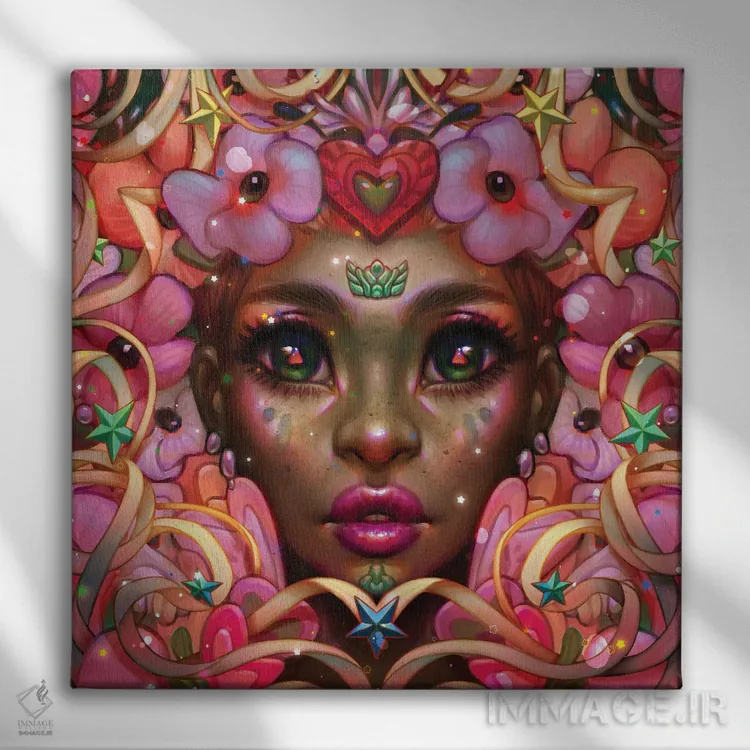 تابلو شاهزاده صورتی اثر اجیوا ابنبه - نمای روبهرو روی دیوار