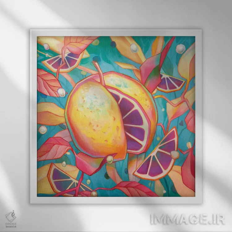 تابلو مرکبات کیهانی اثر اجیوا ابنبه - نمای قابدار سفید