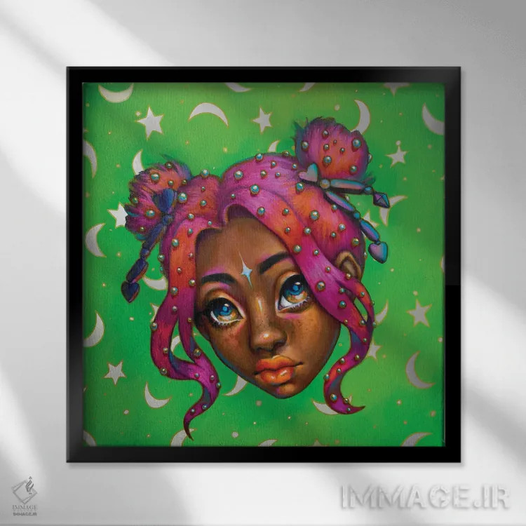 تابلو آزالیا (گل) اثر اجیوا ابنبه - نمای قابدار مشکی