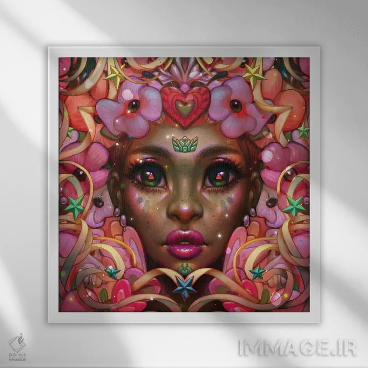 تابلو شاهزاده صورتی اثر اجیوا ابنبه - نمای قابدار سفید