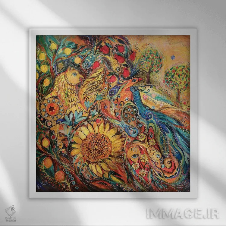 تابلو گریفین طلایی اثر النا کوتلیارکر - نمای قابدار سفید