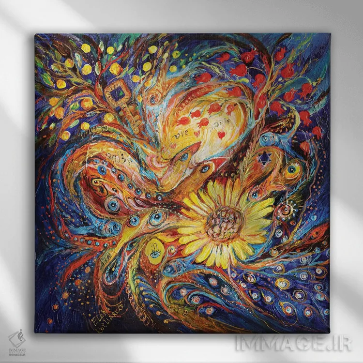 تابلو غروب آبی عمیق اثر النا کوتلیارکر - نمای روبهرو روی دیوار